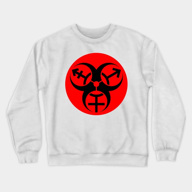 Trans Biohazard - Red Circle Crewneck Sweatshirt by GenderConcepts